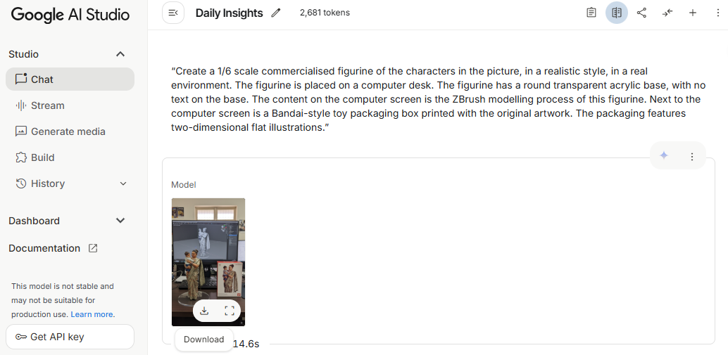 Sit back and let the AI do its magic! In a few moments, your 3D figurine design will be ready.