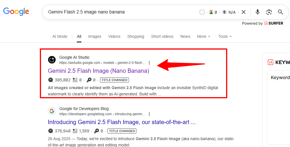 Open Google Chrome on your computer or mobile and in the search bar type “Gemini 2.5 Flash Image Nano Banana